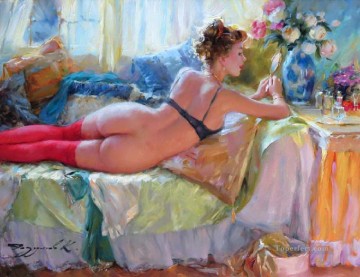 Hermosa Chica KR 042 Impresionista desnuda Pinturas al óleo